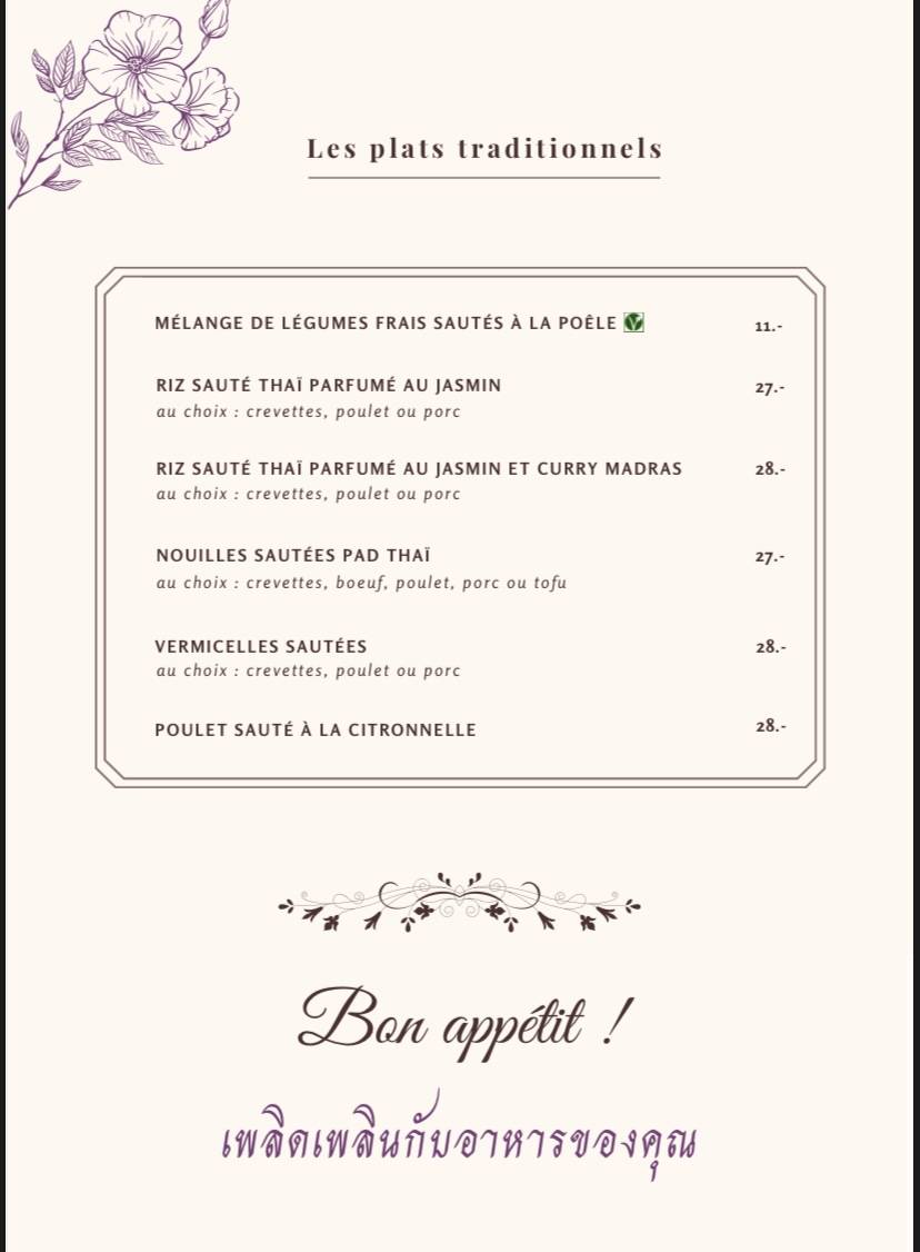 Menu di Café du Soleil 