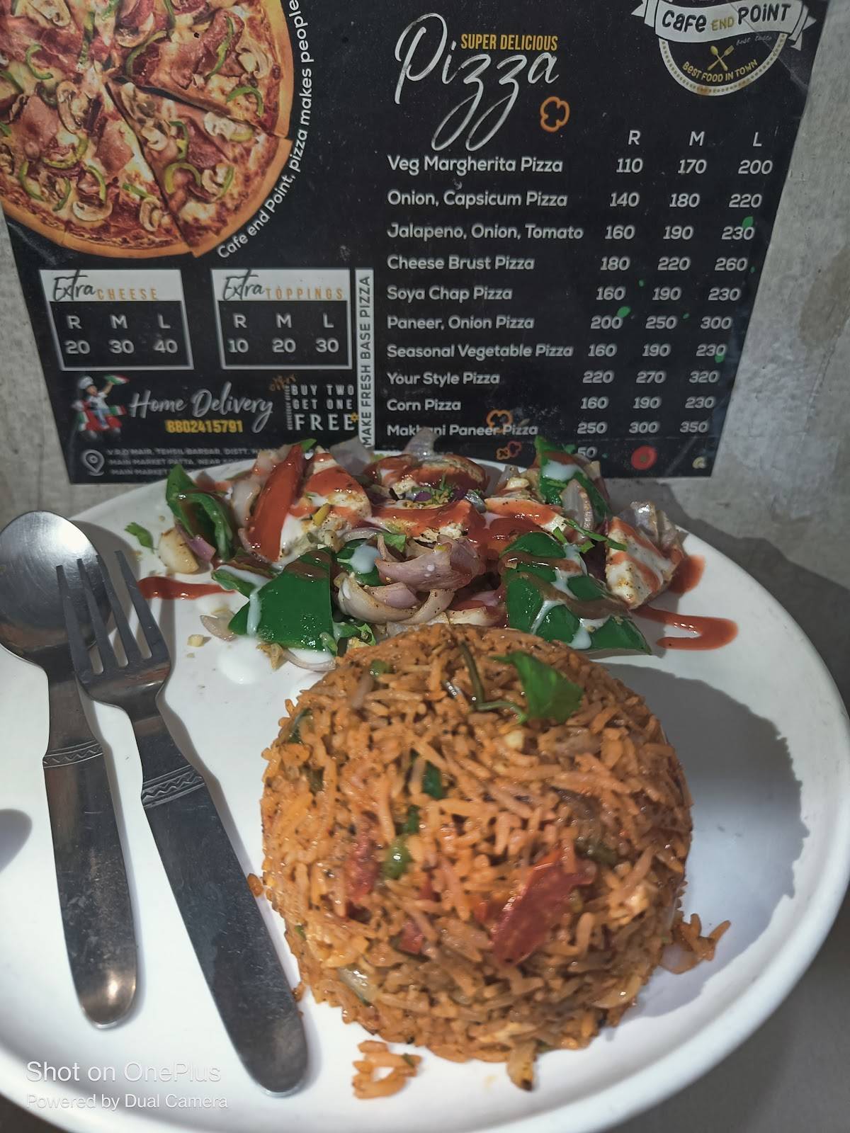 Cafe end point mair menu