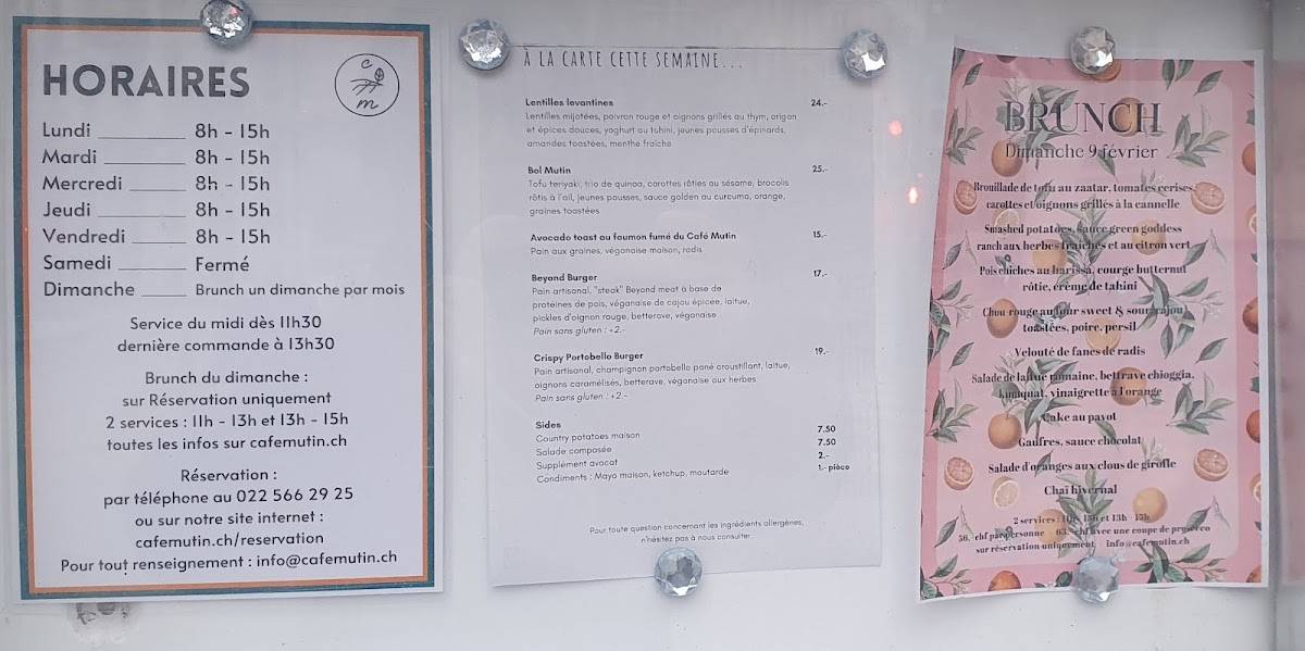 Menu de Café mutin