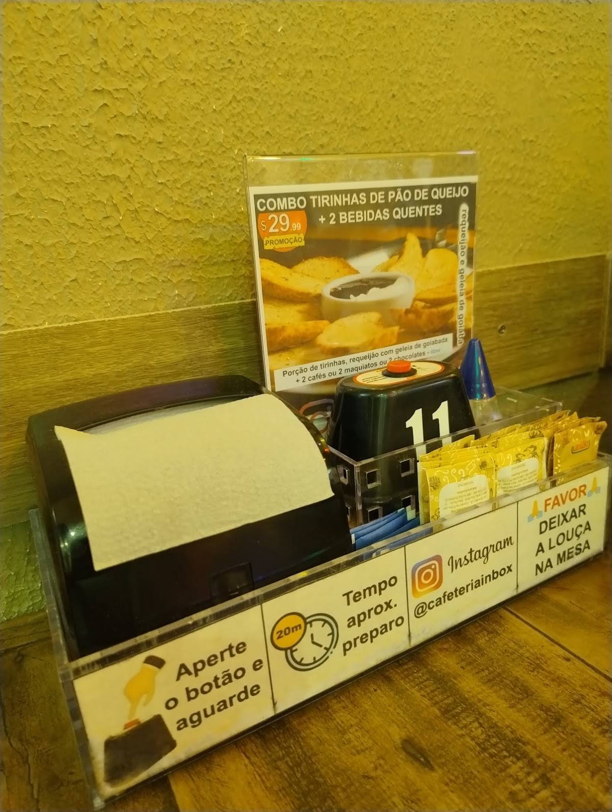 Cafeteria Inbox cardápio