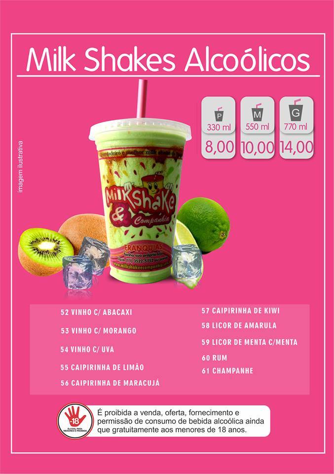 Milk Shake e Companhia Planaltina DF cardápio