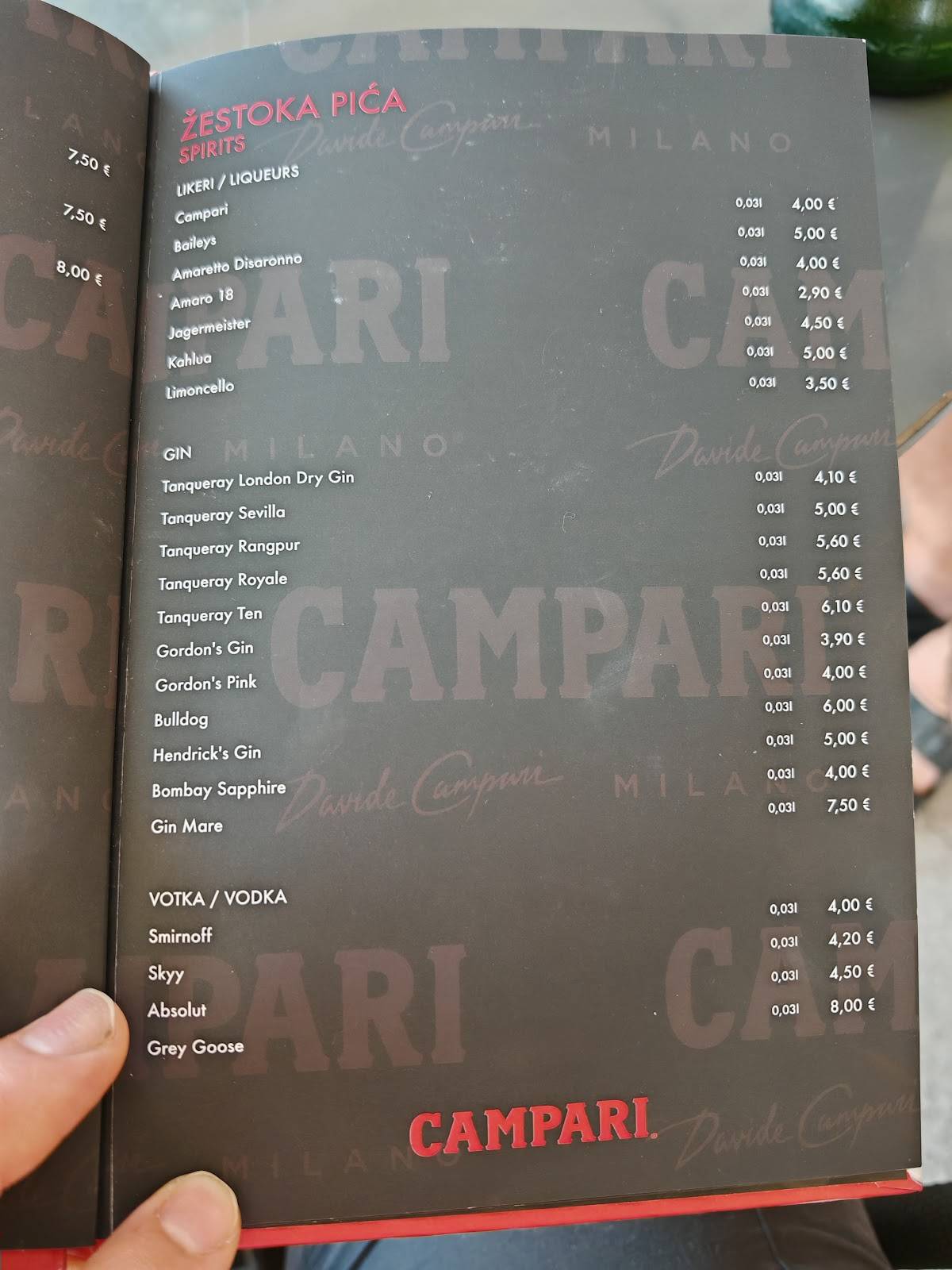 Menu di Caffe Bar Espresso 