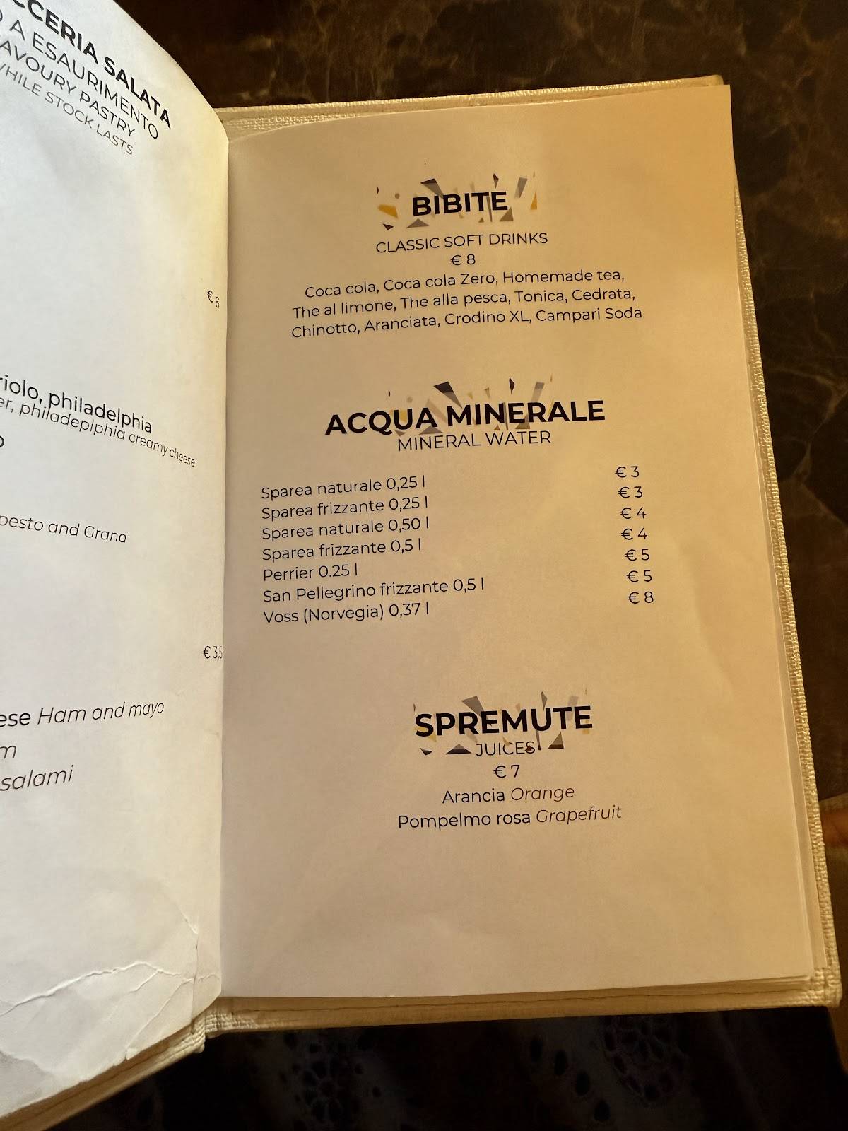 Menu di Caffè San Carlo 