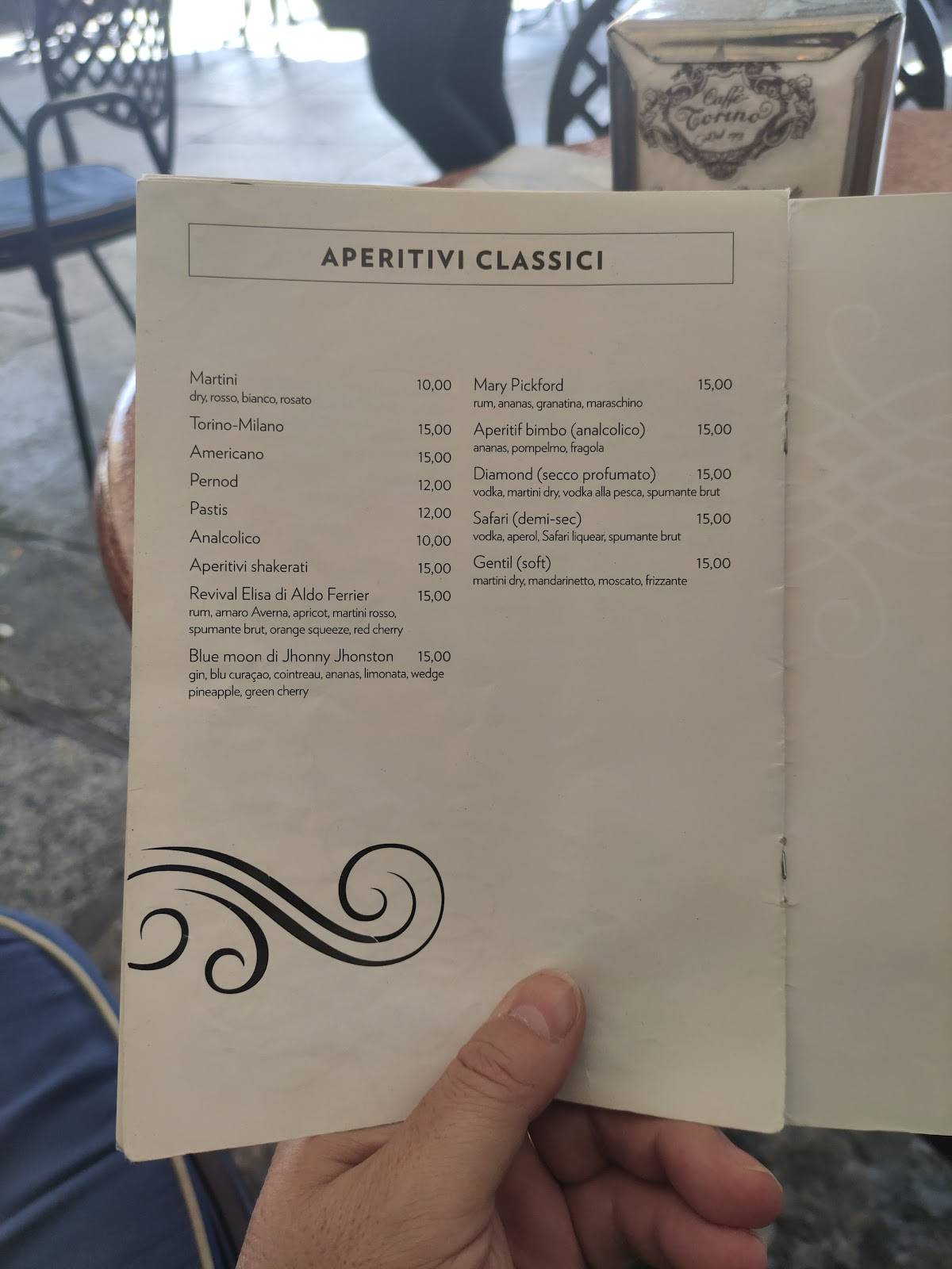 Menu di Caffe' Torino 
