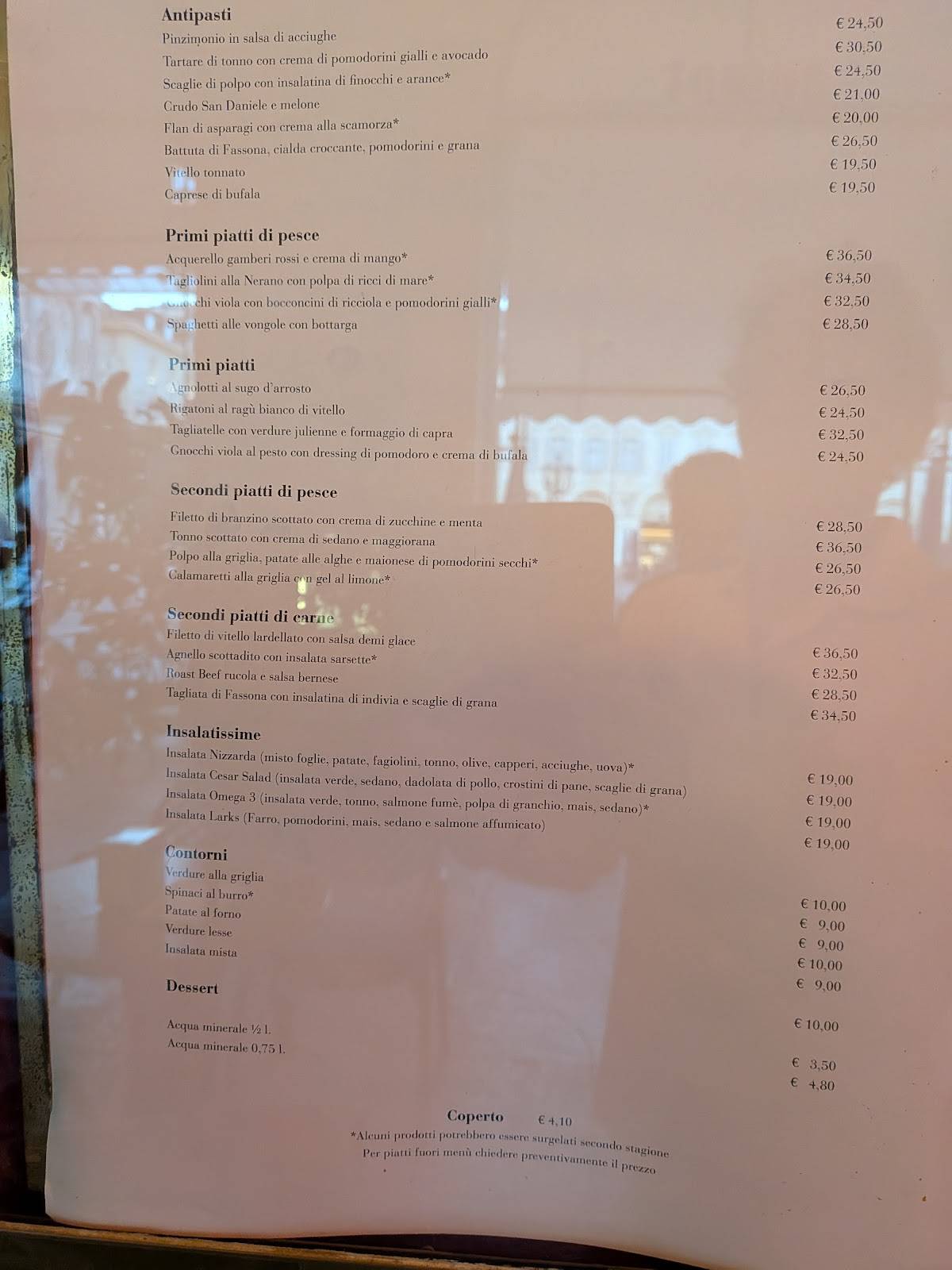 Menu di Caffe' Torino 