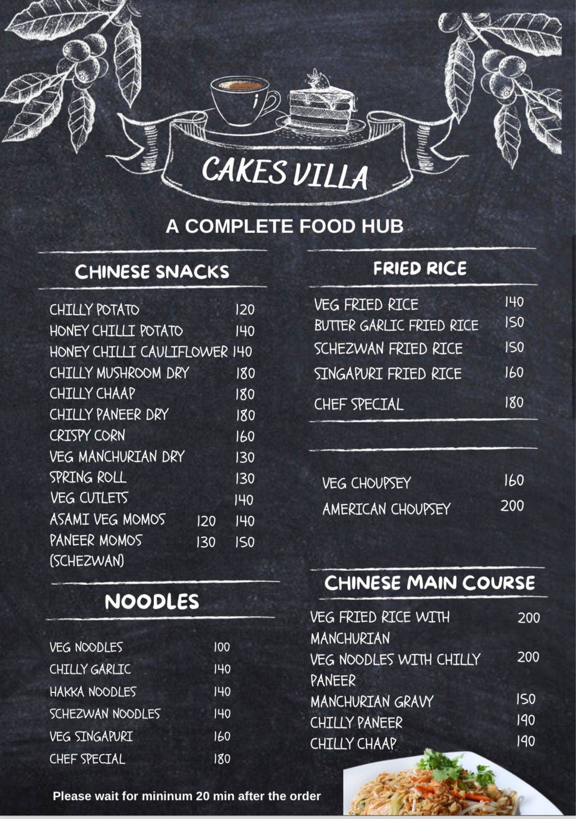 Cake's Villa - Best Restaurant and Bakery in Narwana menu