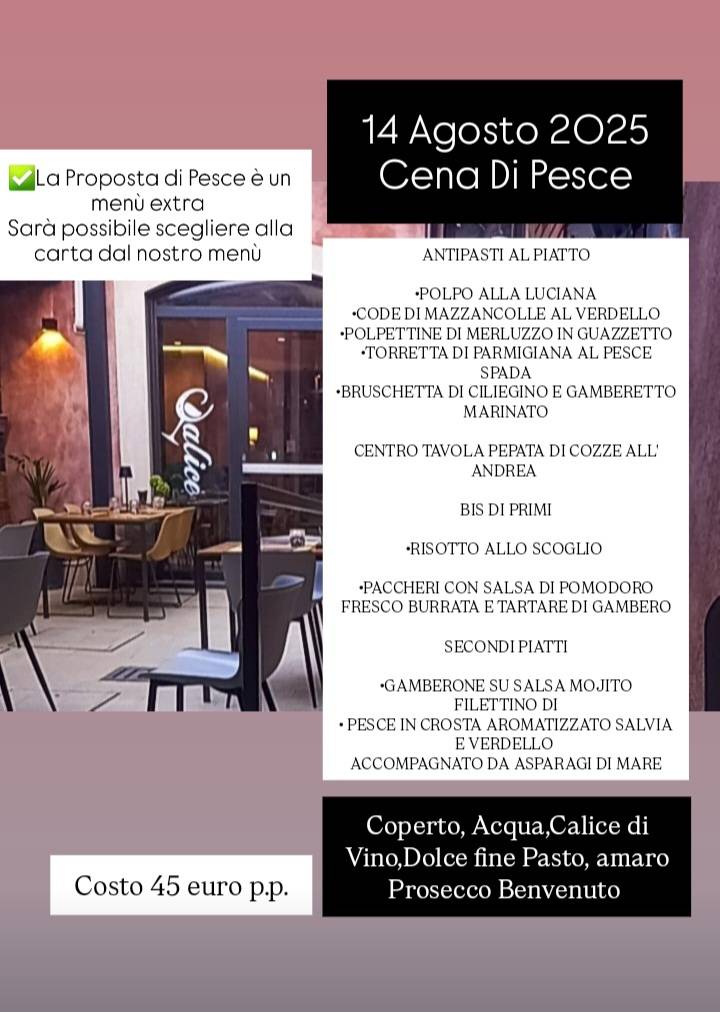 Menu di Calice Bistrò 