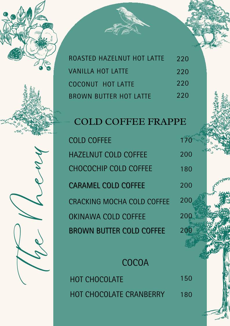 California Cake Cafe menu