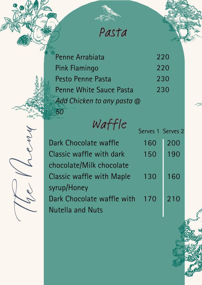 California Cake Cafe menu
