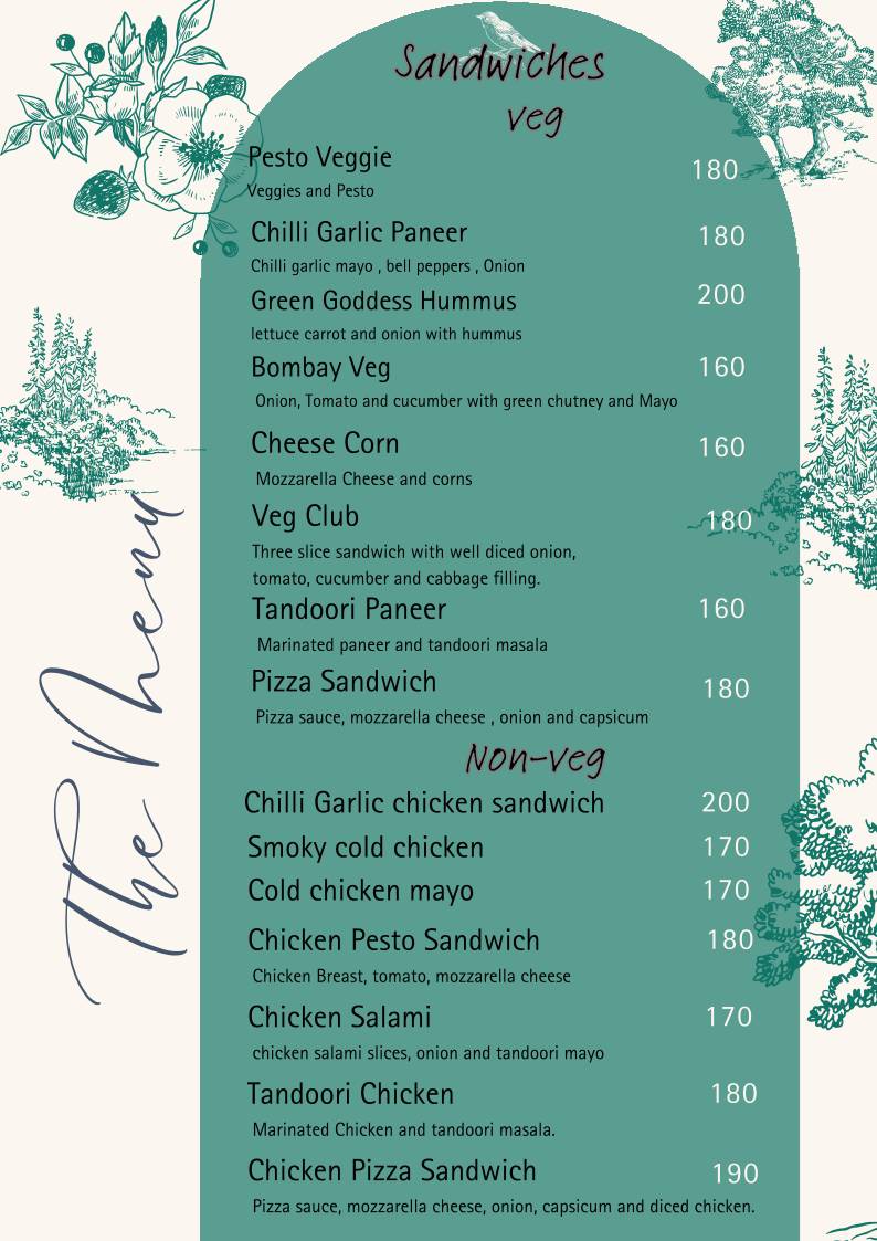 California Cake Cafe menu
