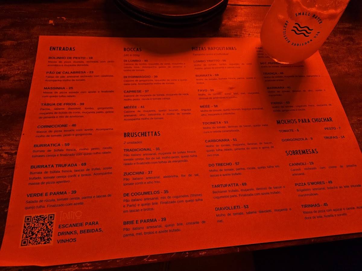 Tratto Pizza Bar - Cambui cardápio