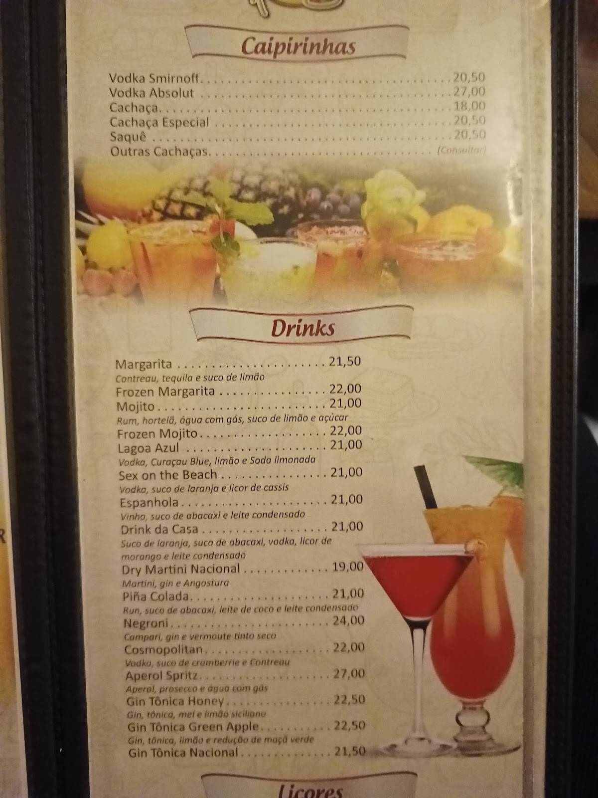 Cantinho do Ipiranga cardápio