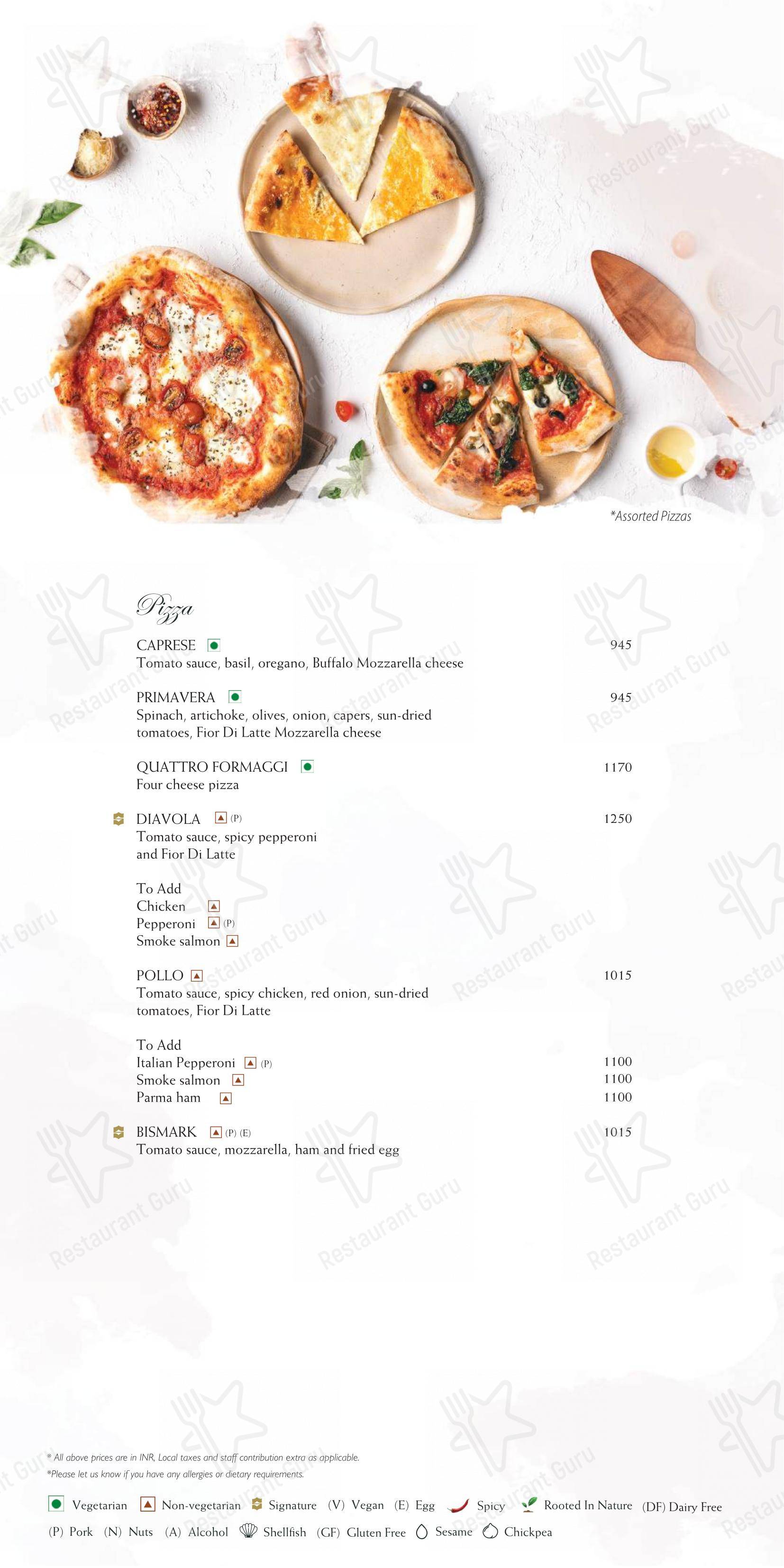 Caprese menu - 菜单