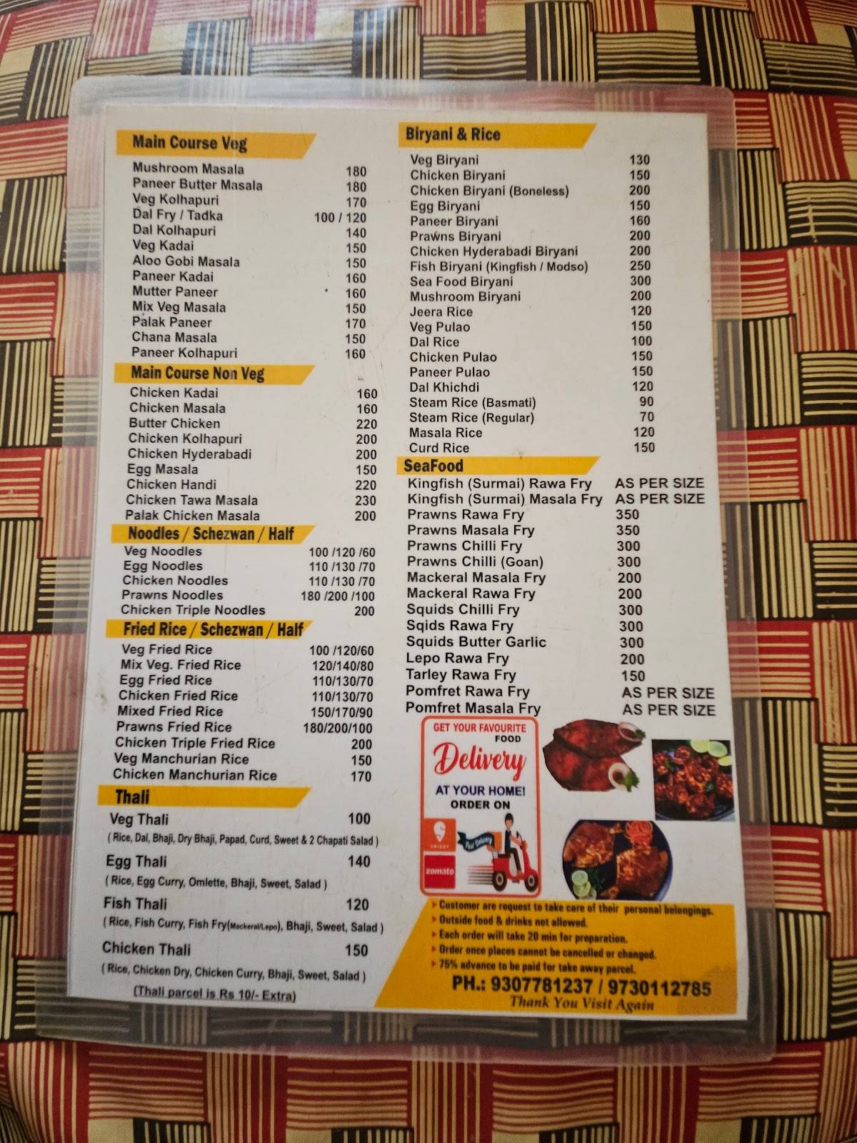 Carmo krishna hotel menu