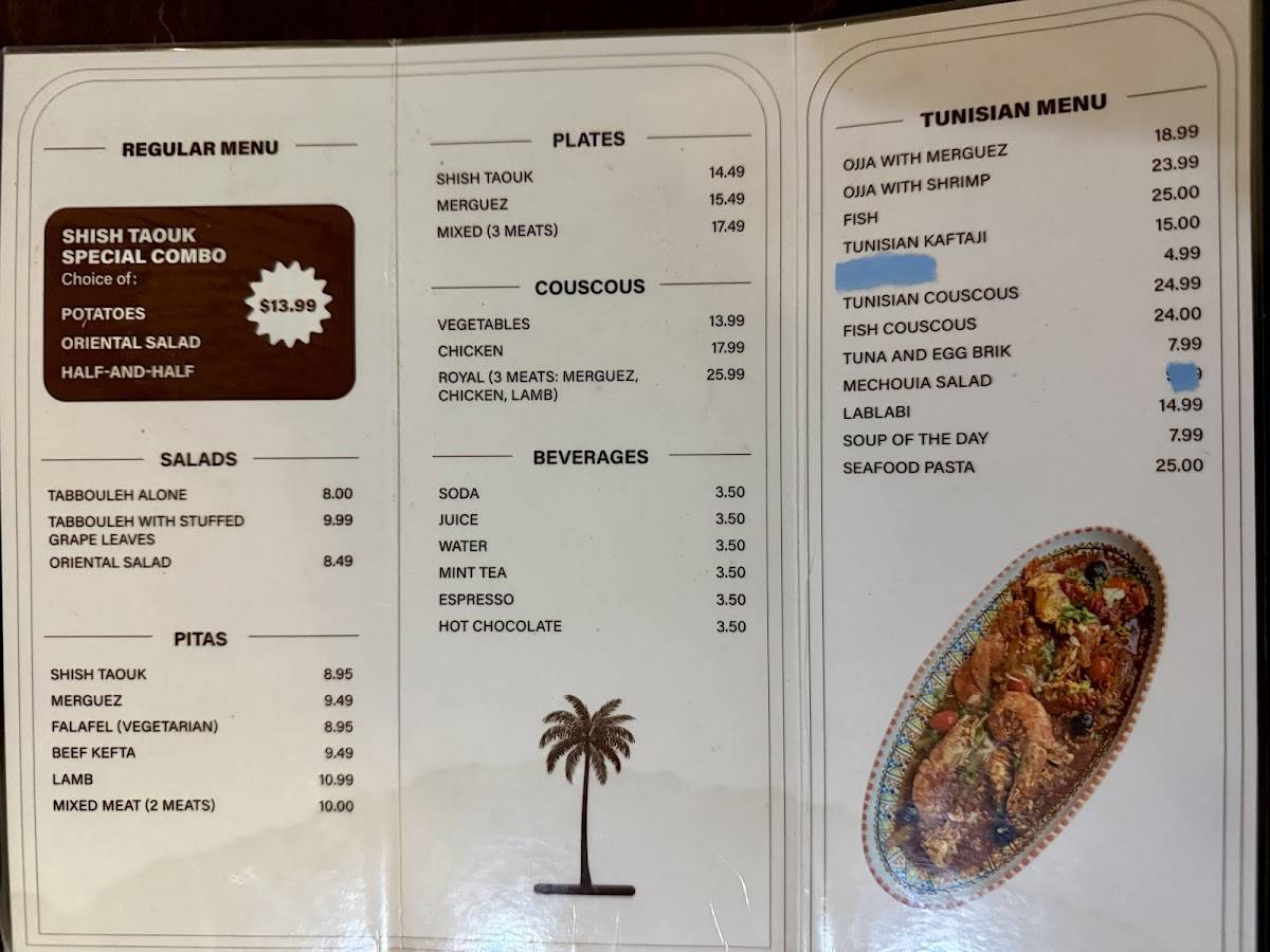 Menu de Carthage Express