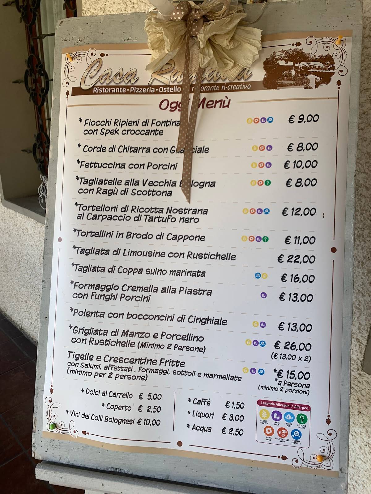Menu di Ristorante La Rugiada 