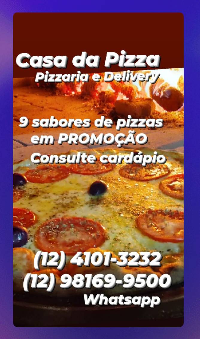Casa Da Pizza- Taubaté cardápio