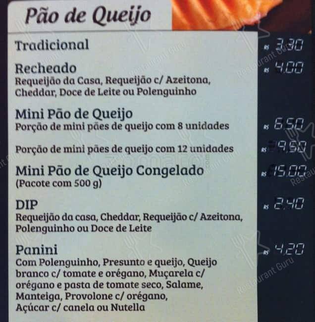 Casa do Pão de Queijo меню