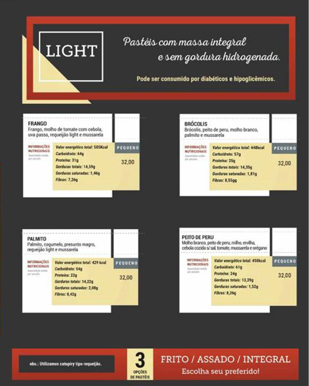 Casa do Pastel cardápio