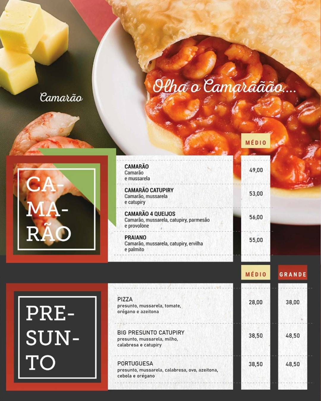 Casa do Pastel cardápio