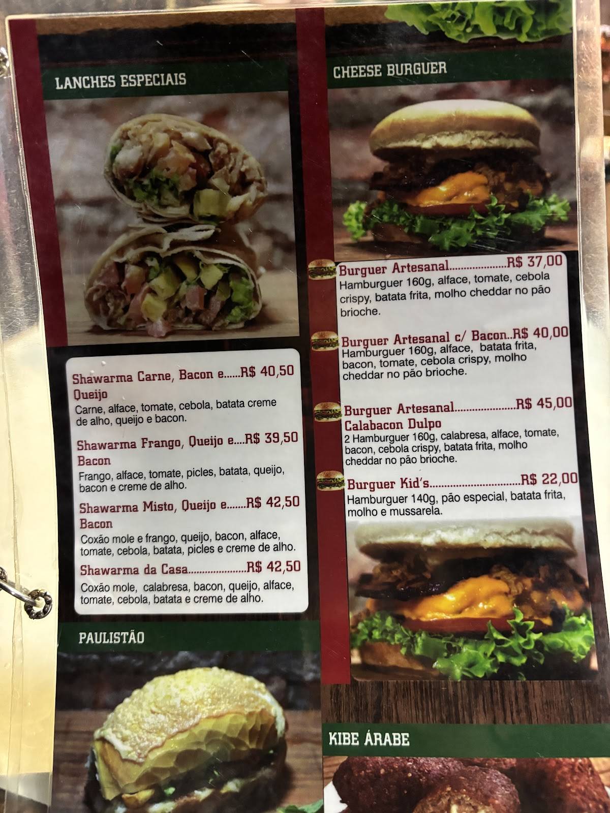 Casa do Shawarma cardápio