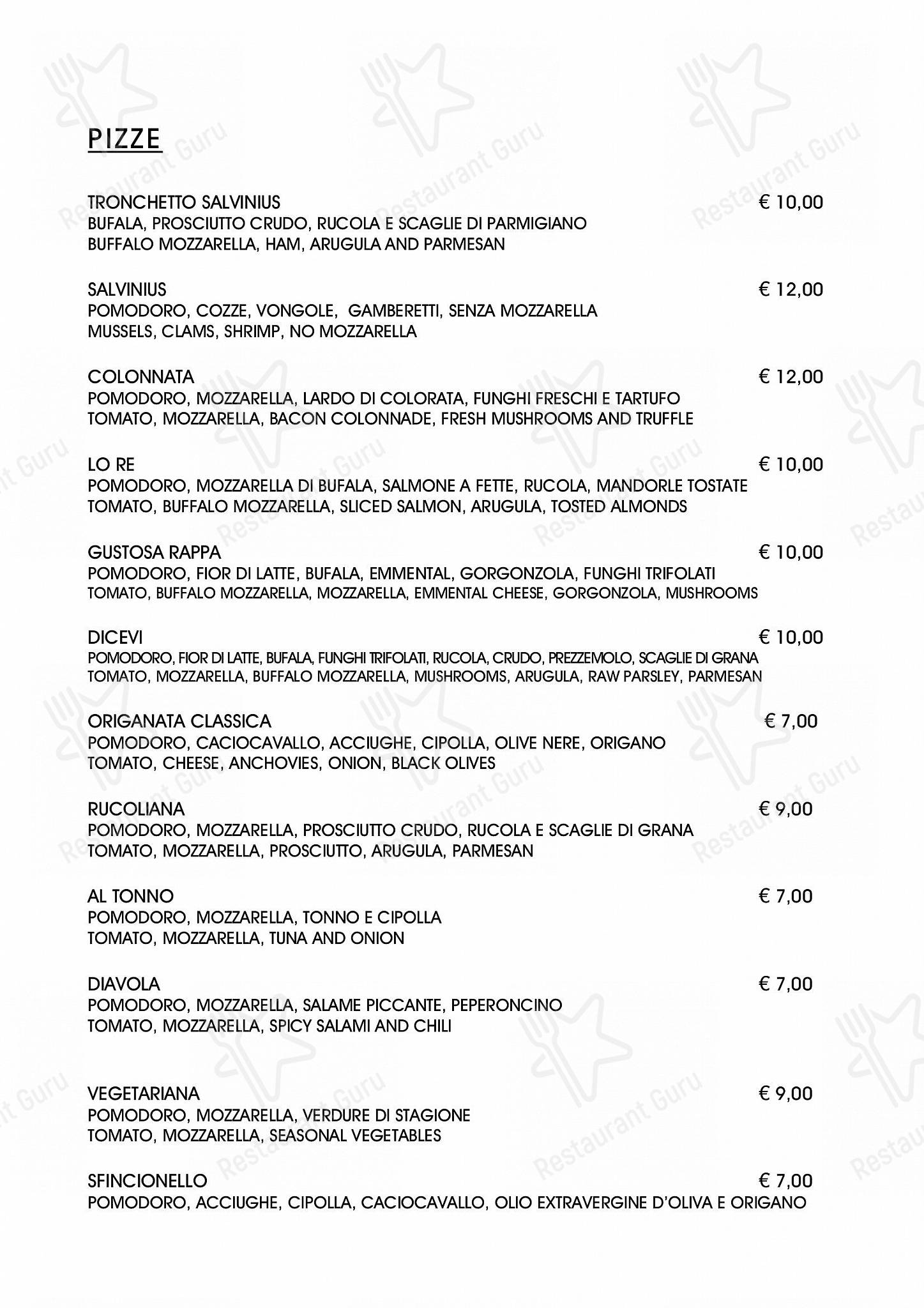 Menu di Salvinius - Ночное меню