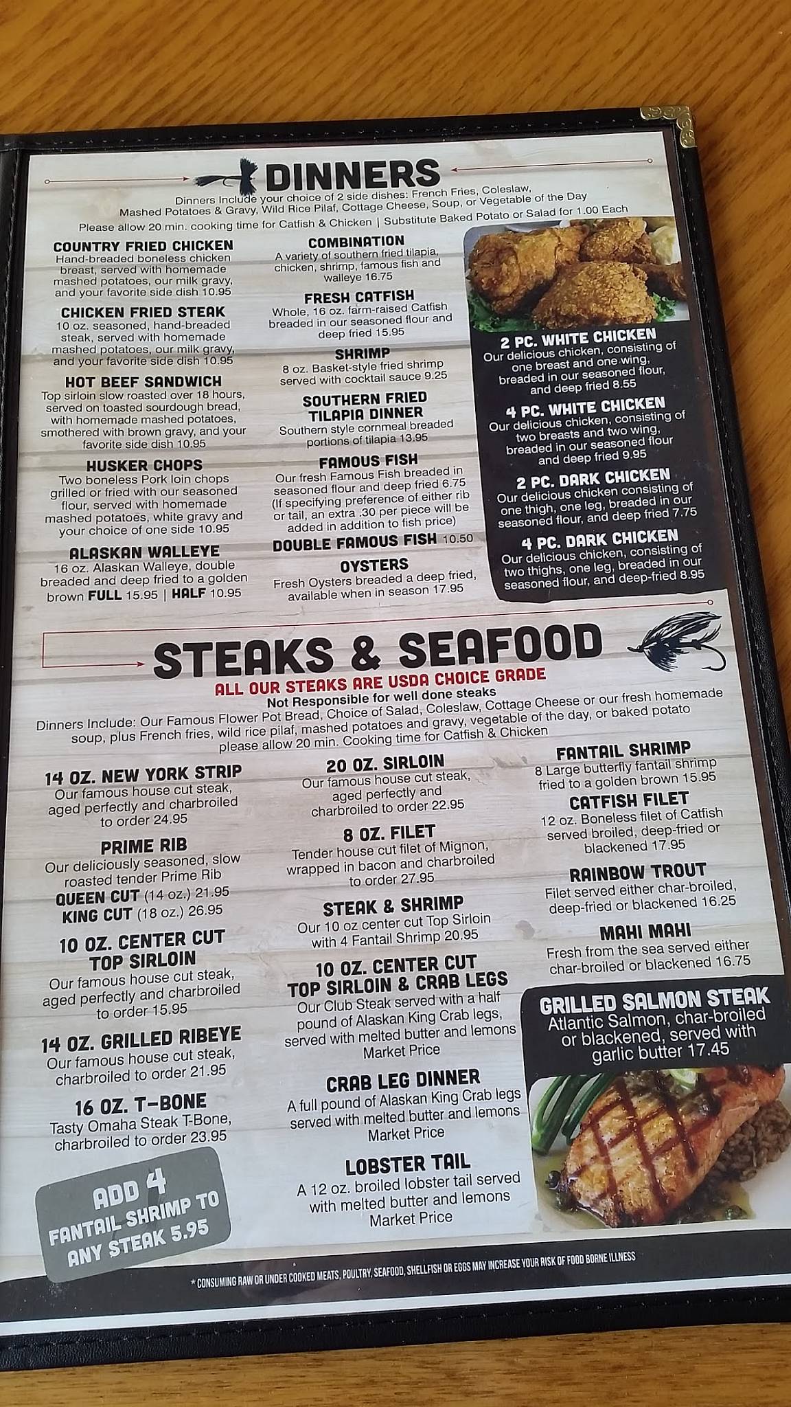 Menu at Catfish Lake at the Lodge pub & bar, Bellevue, Clay St