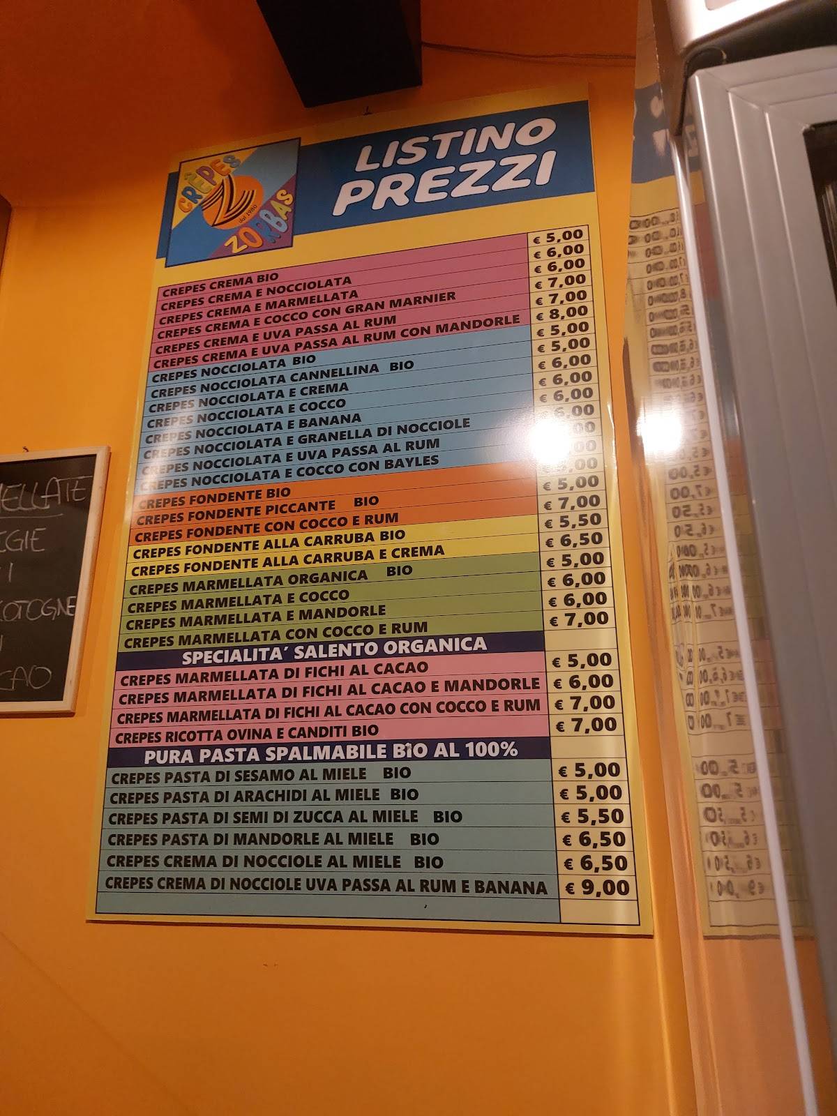 Menu di Crepes Zorbas 