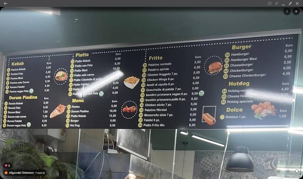 Menu di Corner Kebab 