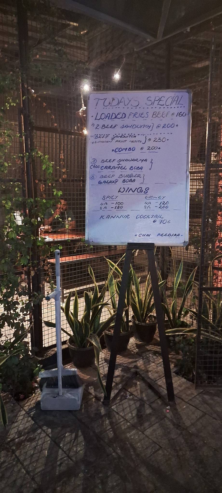 Chai Peedika menu