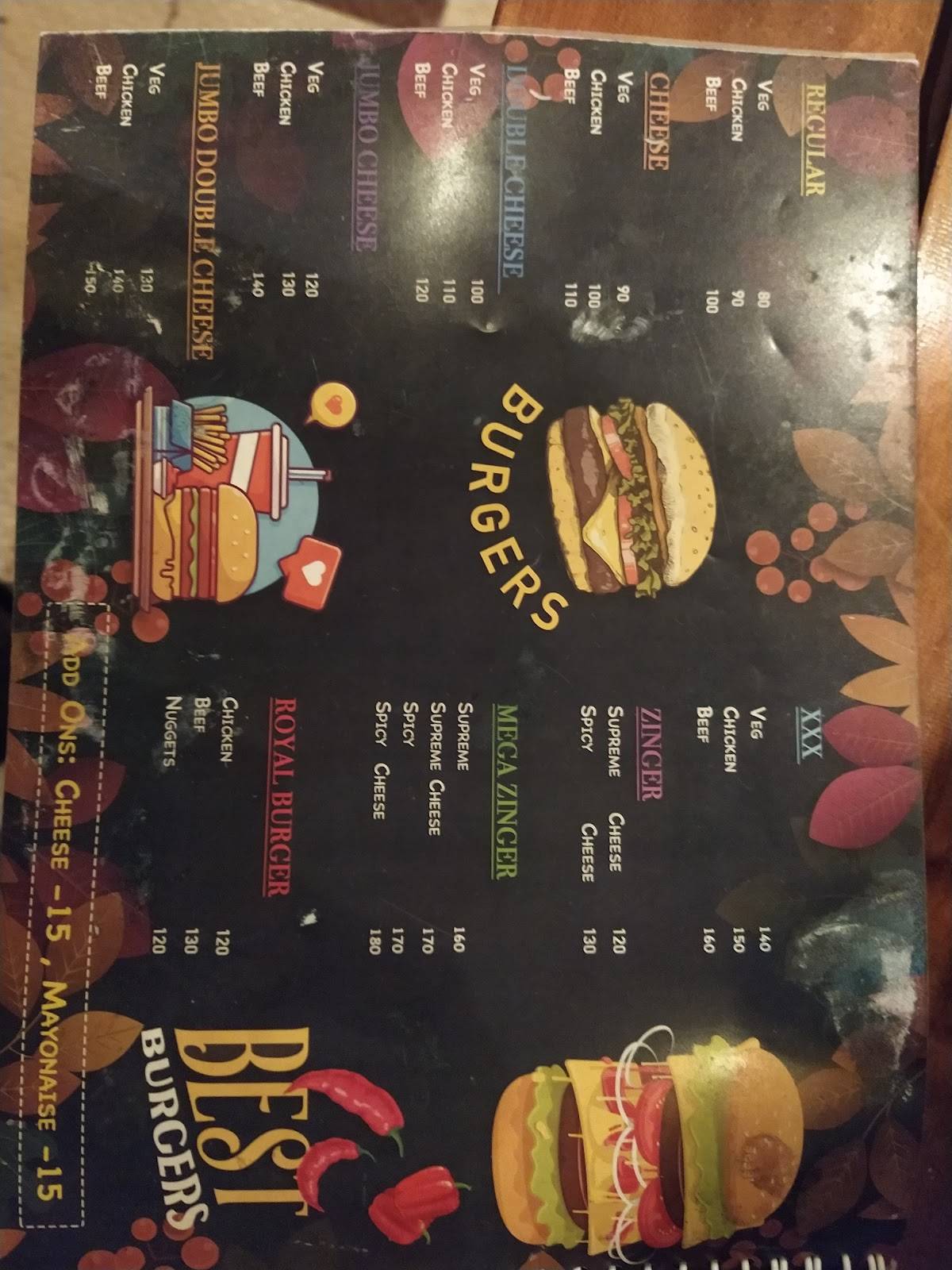 Burger Nest Chalakudy menu