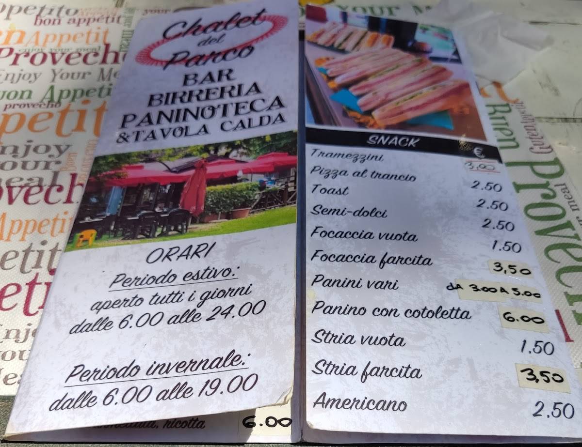 Menu di Chalet del parco