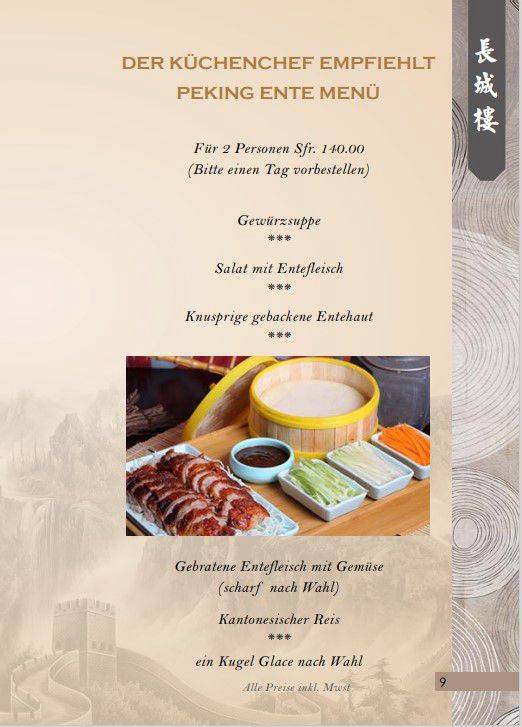 Menu di Chang Cheng 