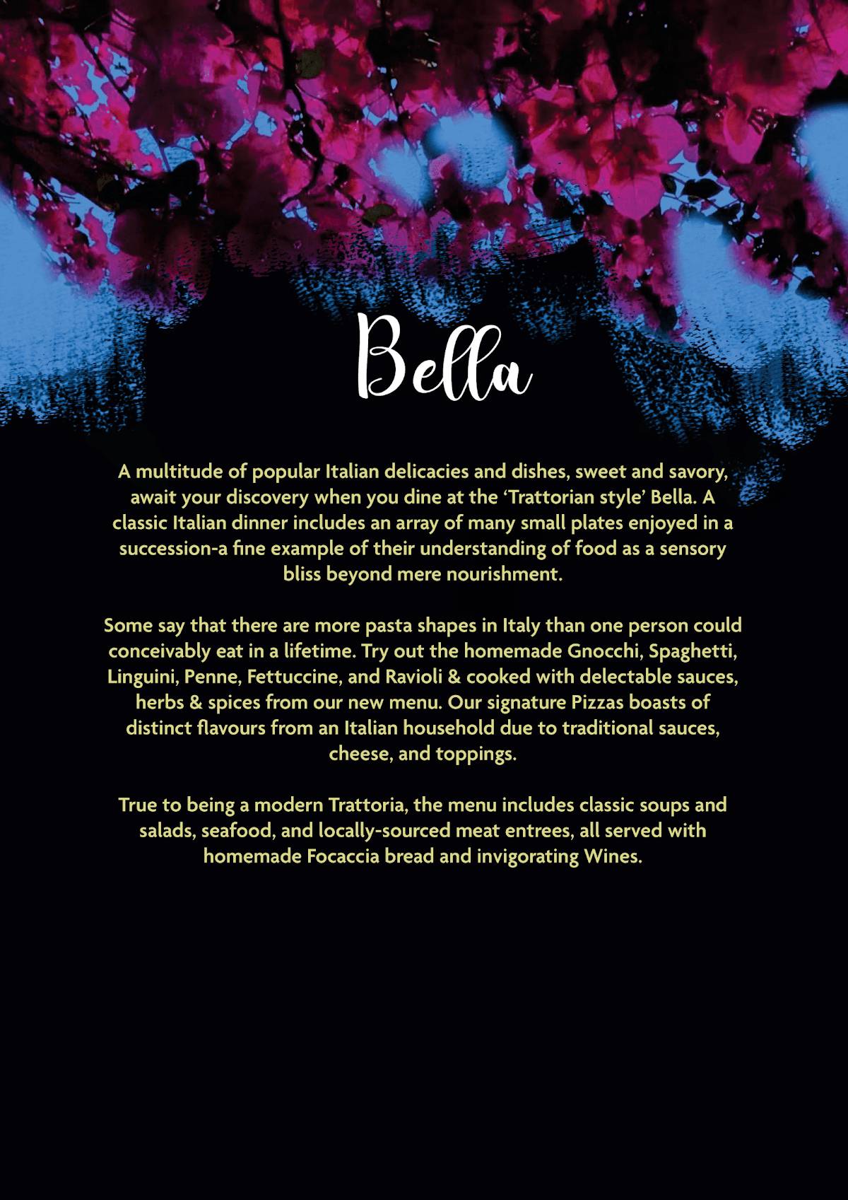 Chao Bella menu