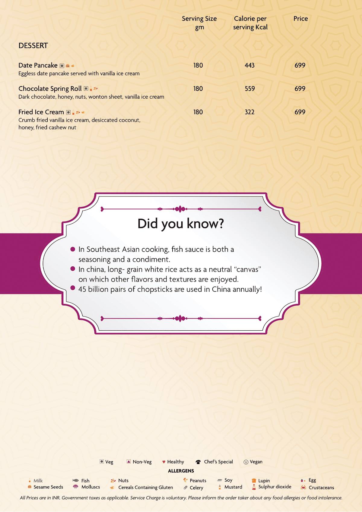 Chao Bella menu