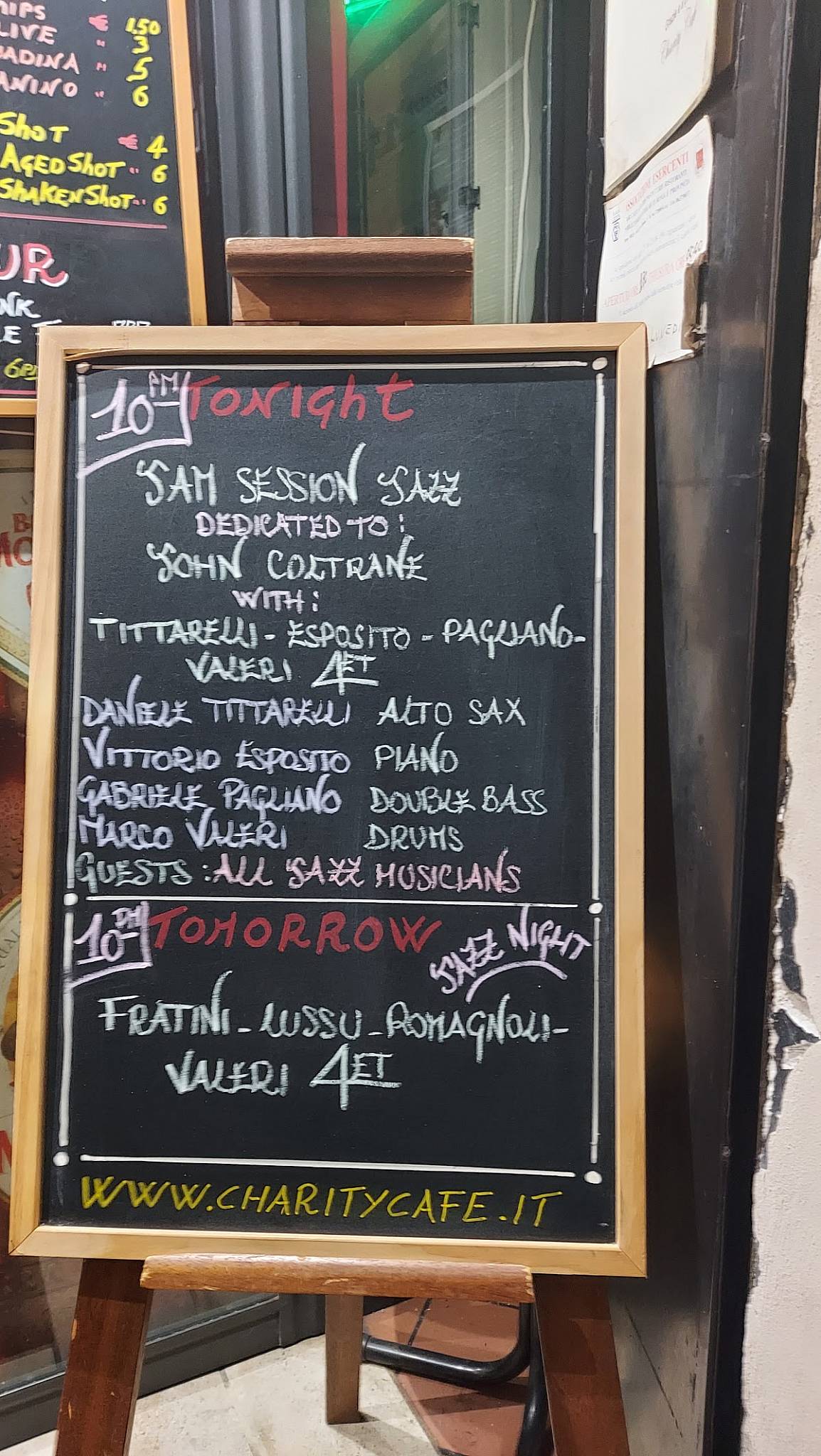 Menu di Charity Café Jazz & Blues Club 