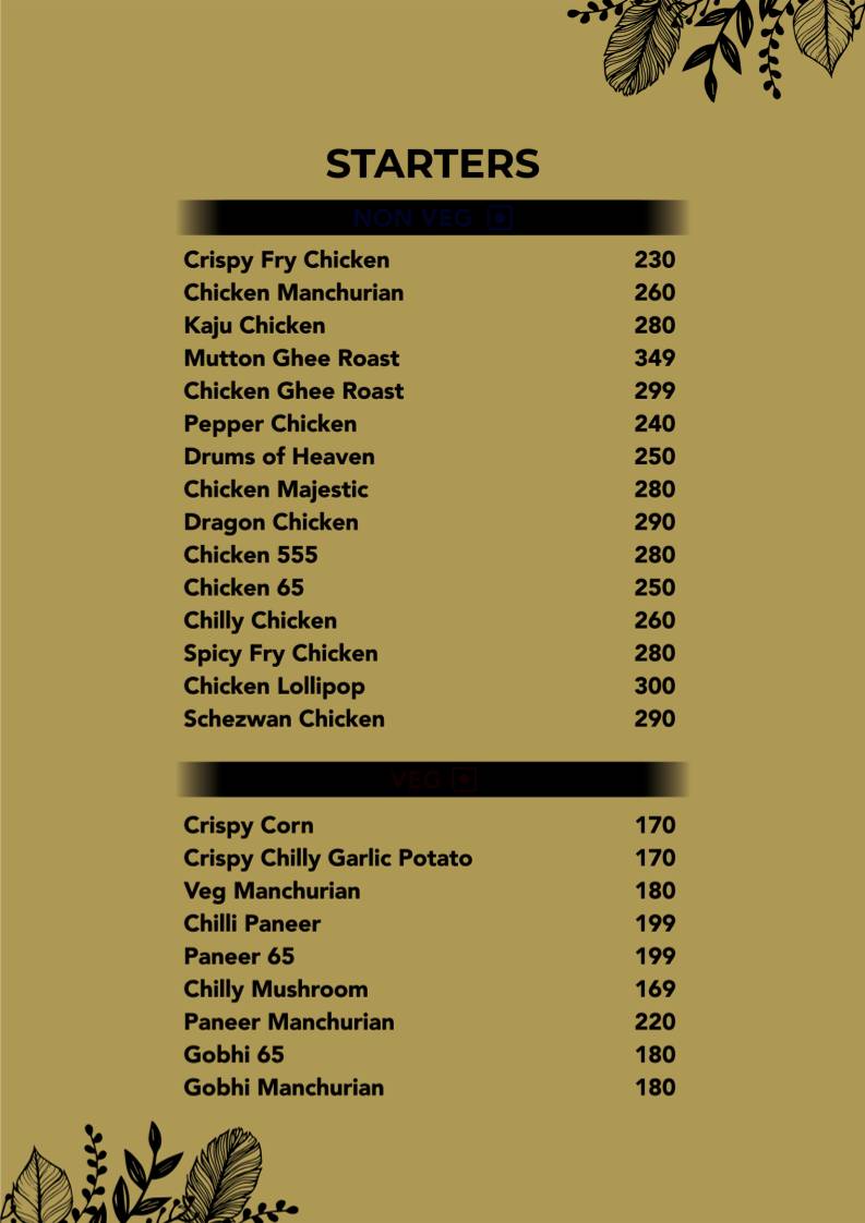 Charminar Biryani menu