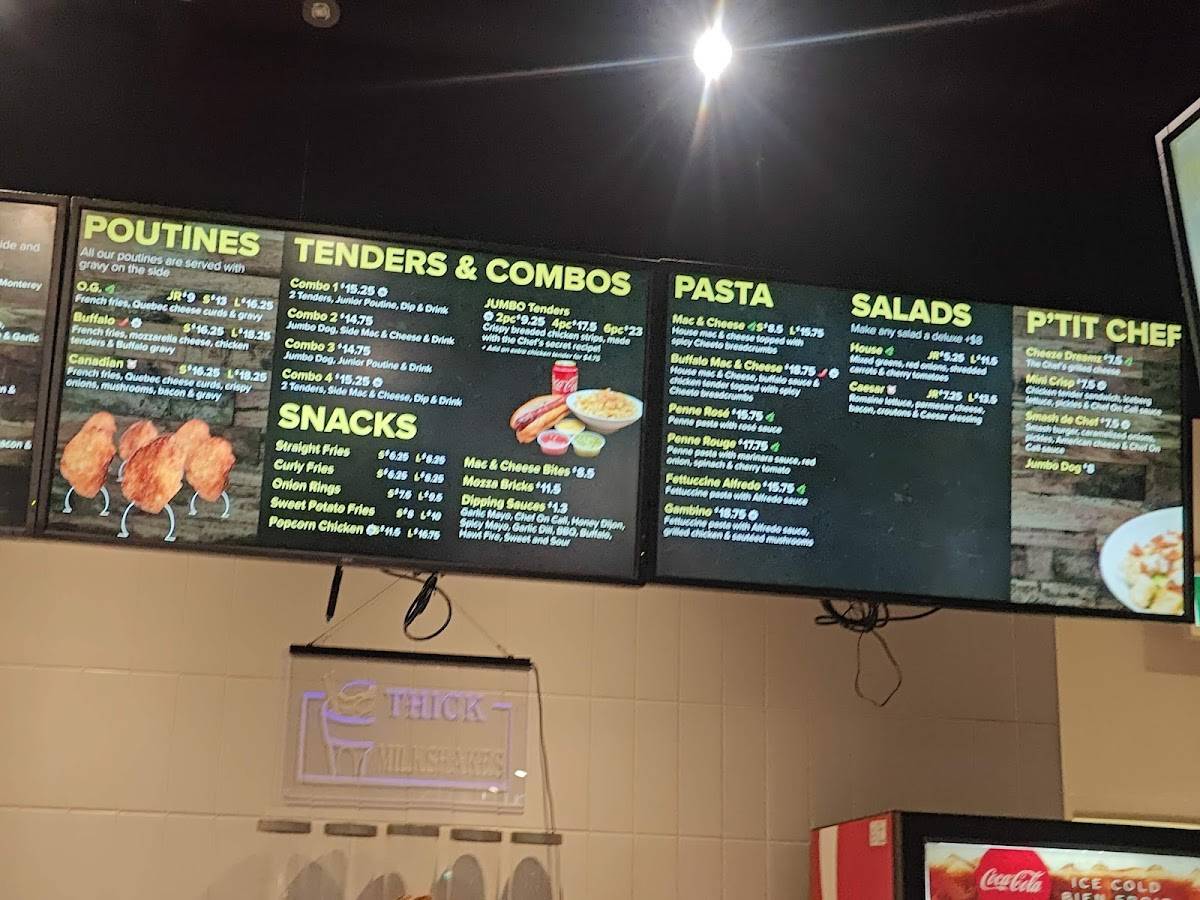 Menu de Chef On Call