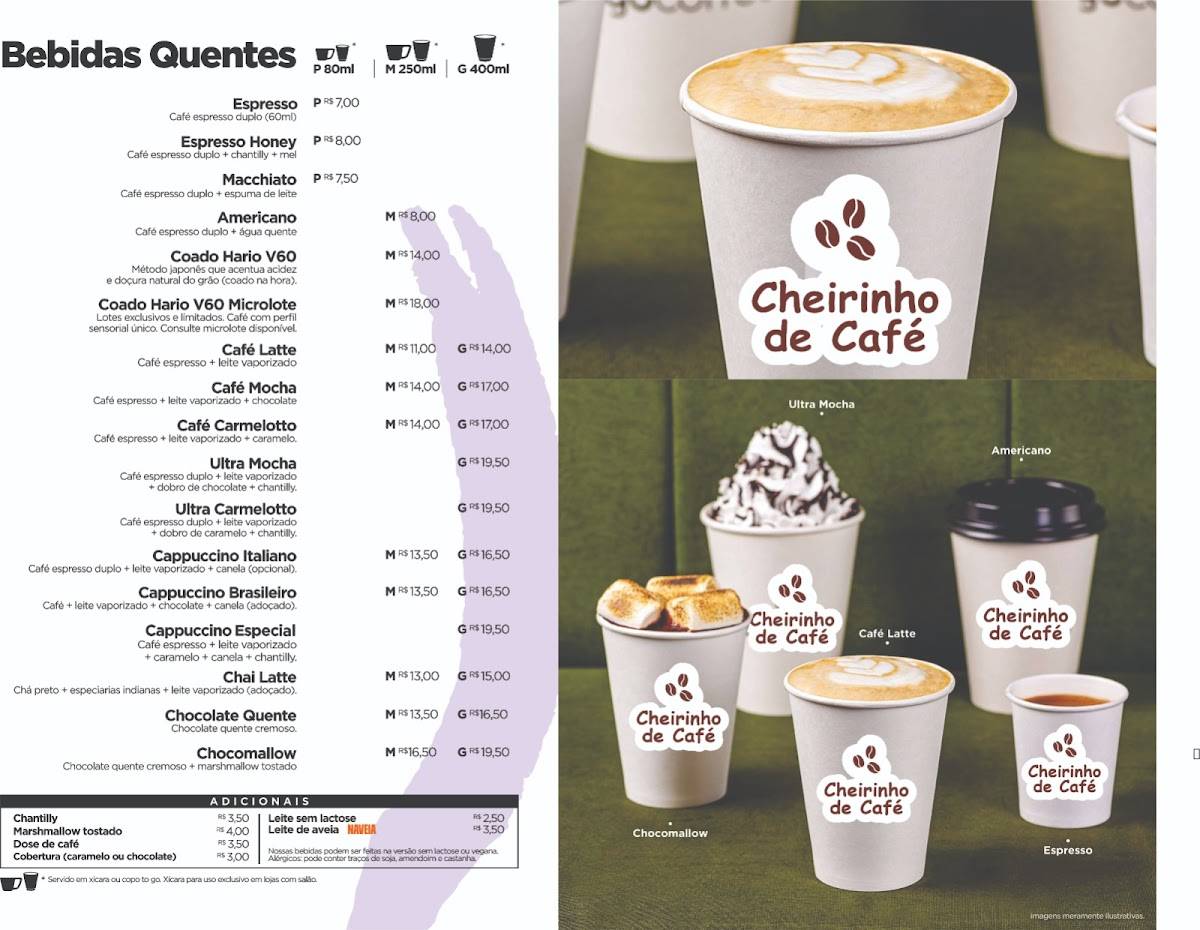 Cheirinho de Café cardápio