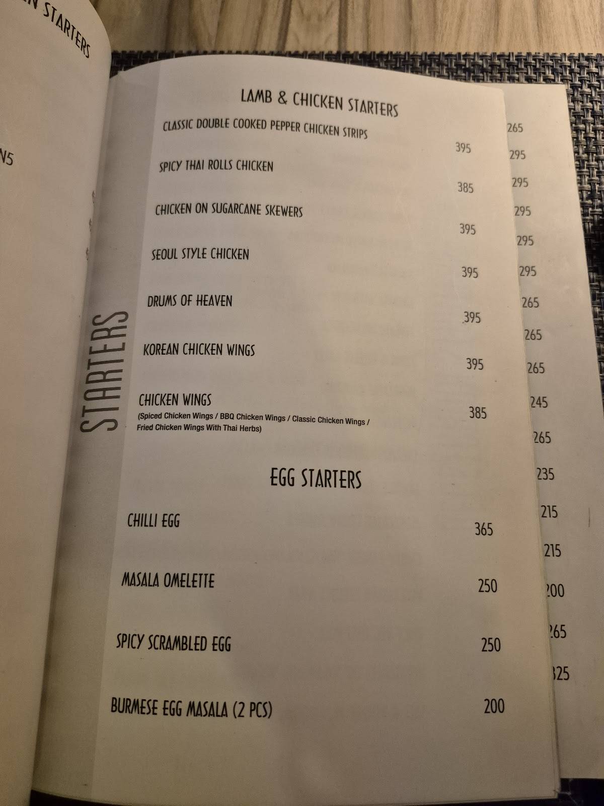 Azzuri Bay menu