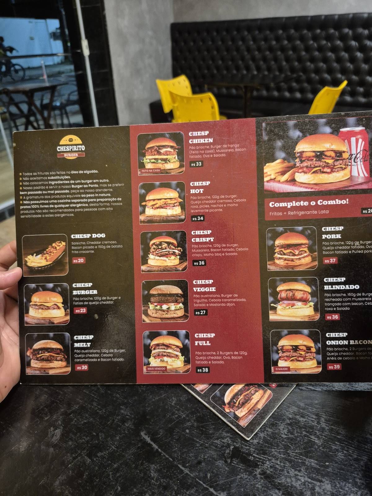 Chespirito Burger cardápio