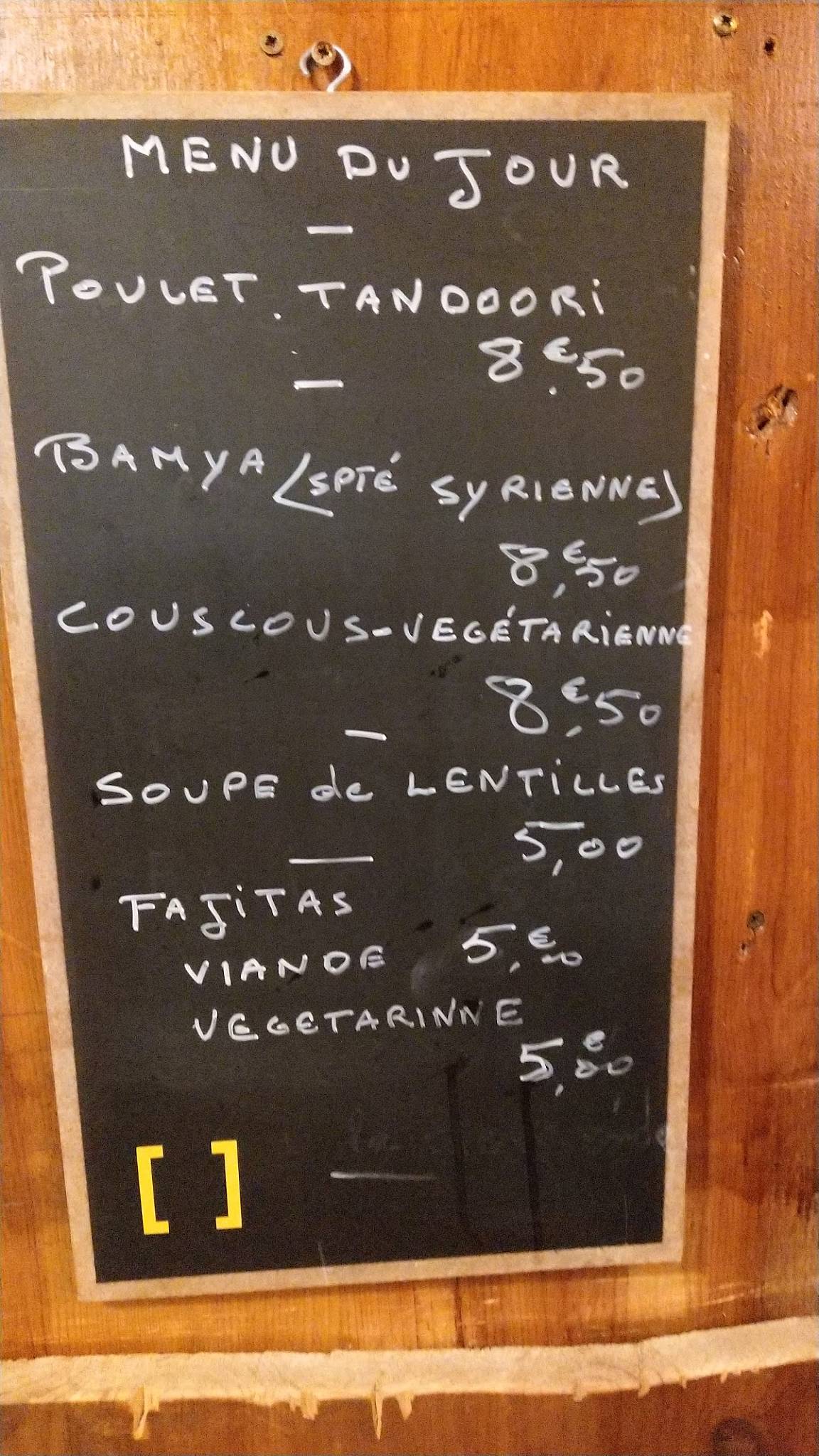 Menu de Chez Adel