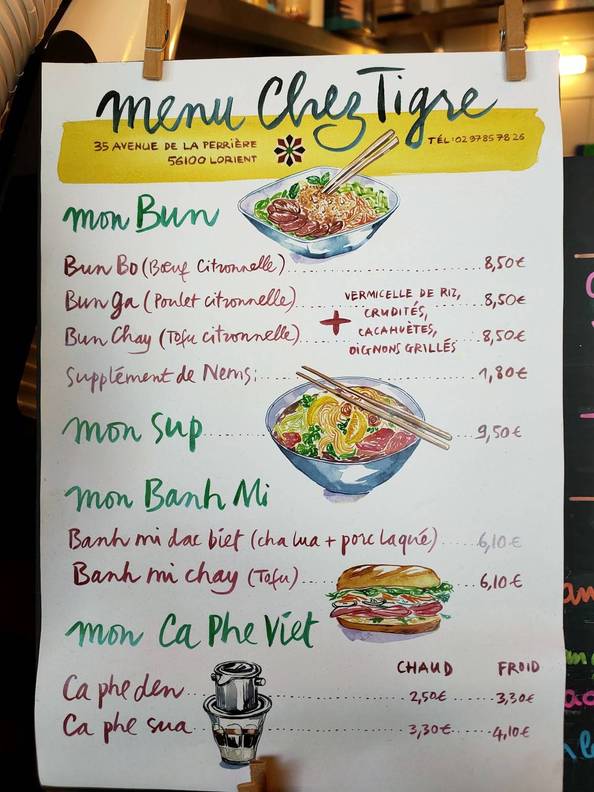 Menu de Chez Tigre