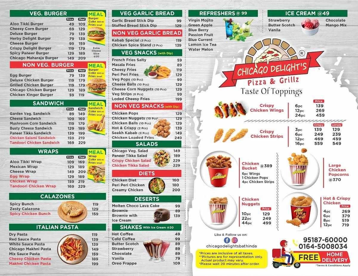 Chicago Delights Pizza & Grillz menu