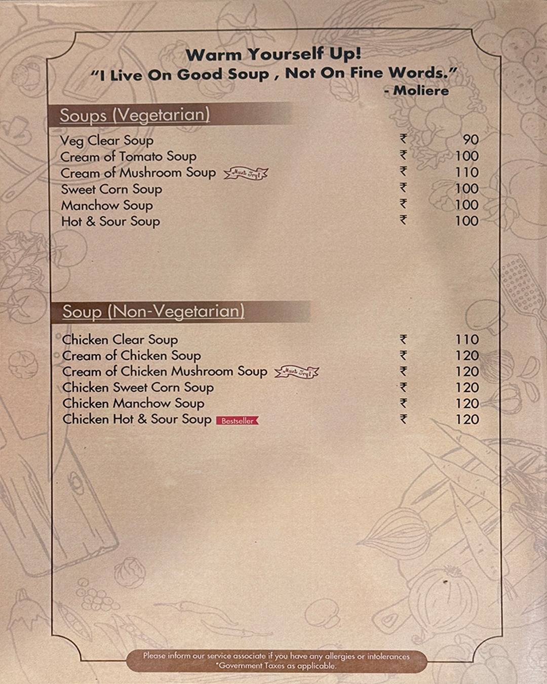 Chillout Restaurant Cum Bar - Dudhia menu