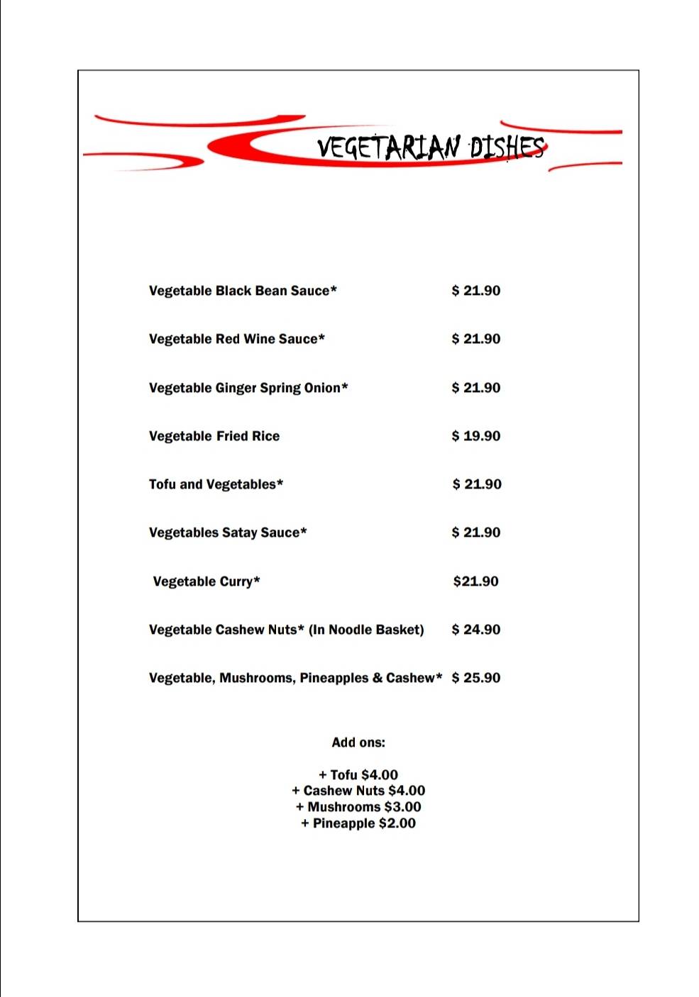 Menu at China City Restaurant, Upper Hutt