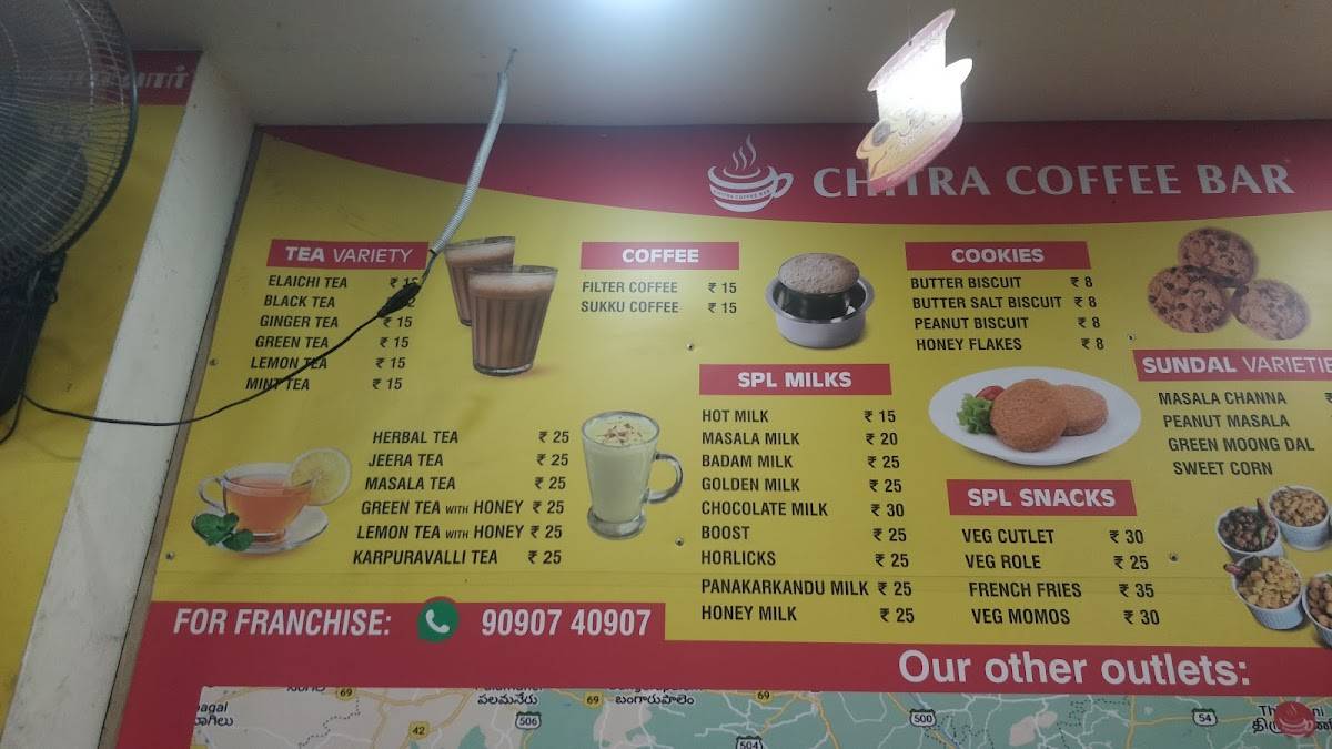 Chitra coffee bar menu