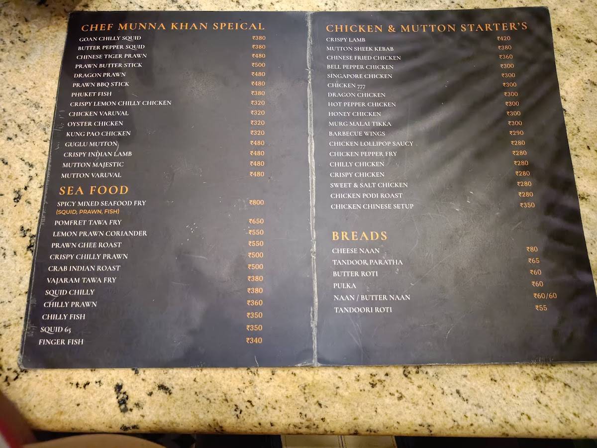 Chitra's Caf'e menu