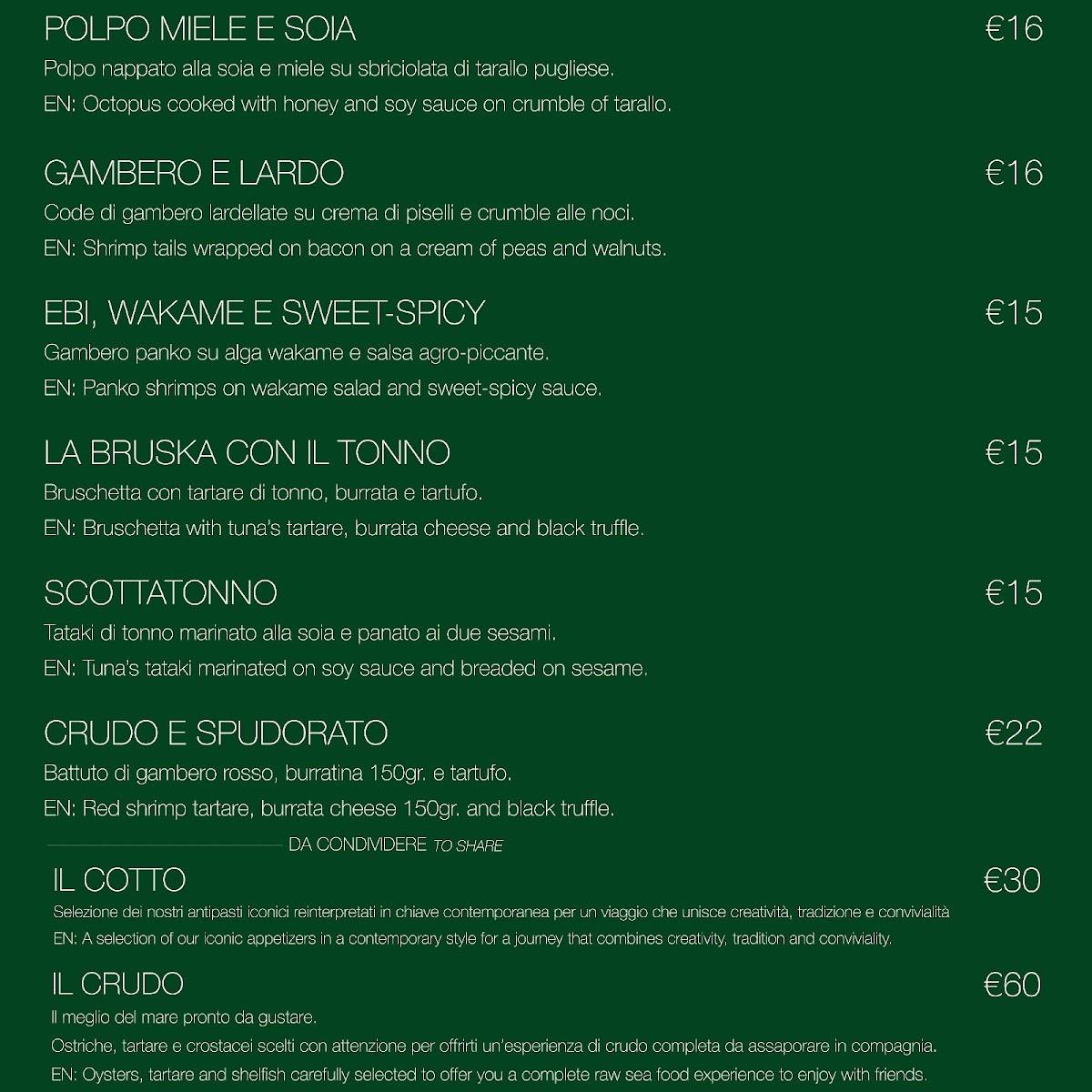 Menu di Ci Vulia 