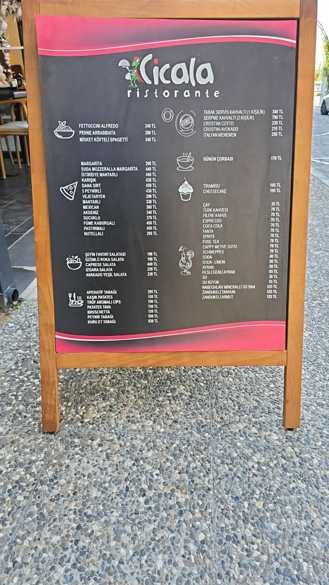 Menu de Cicala Ristorante Beytepe İtalyan Pizza Restoranı